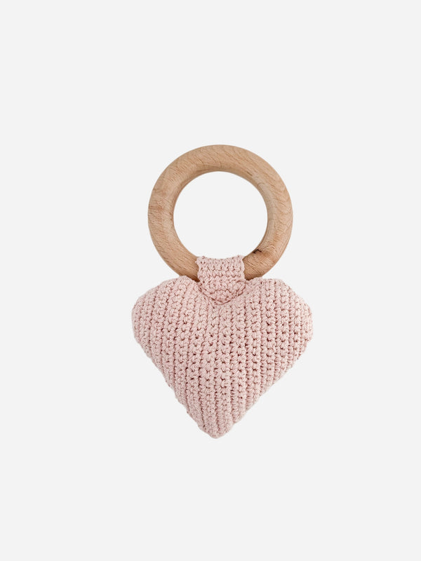 Heart Crocheted Rattle Teether Baby : Toys : Plush + Crinkle : Rattles The Blueberry Hill 