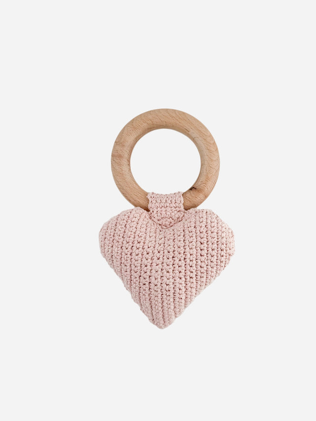 Heart Crocheted Rattle Teether