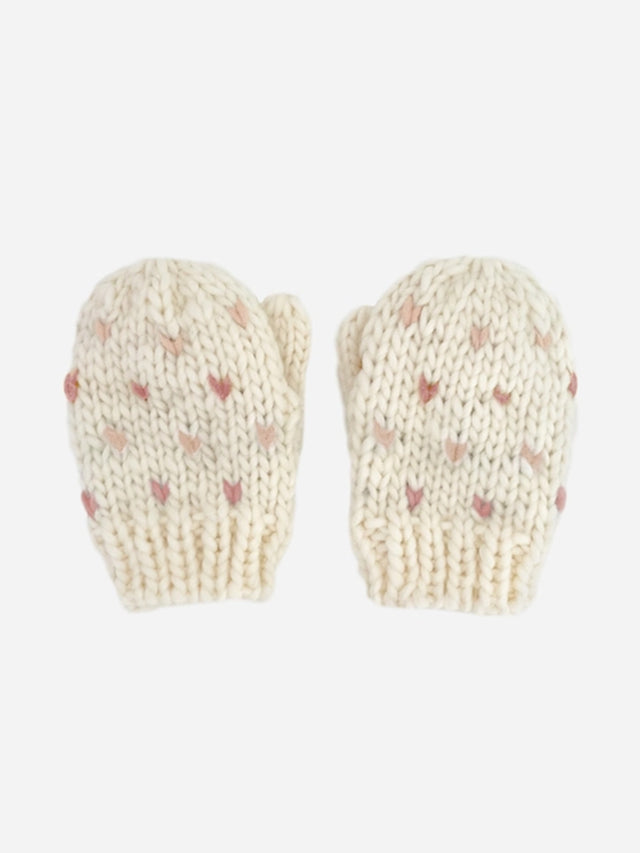 Hearts Knit Mittens