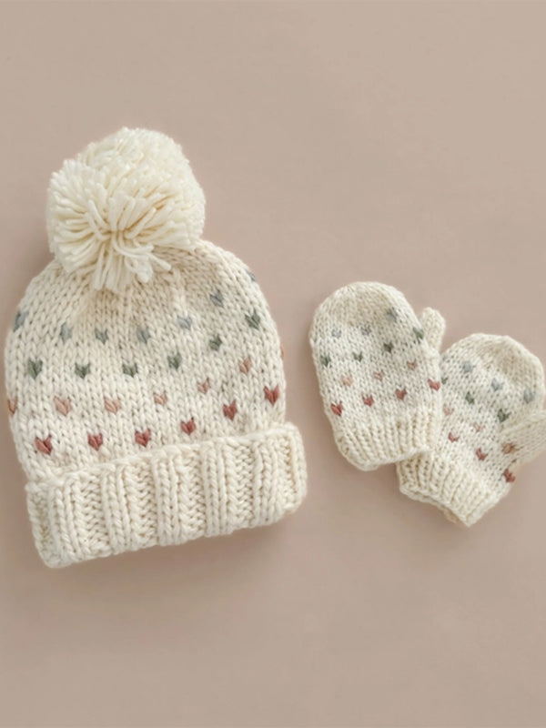 Hearts Knit Mittens Baby-Kids : Accessories : Mittens Blueberry Hill 