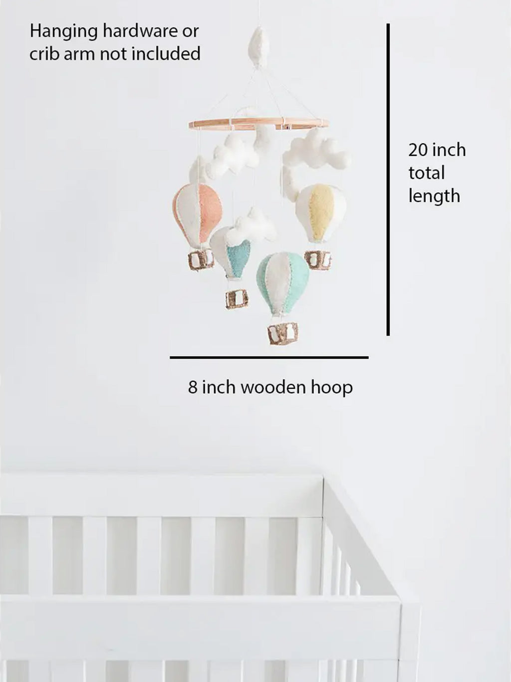 Hot Air Balloon Crib Mobile Baby : Nursery : Mobile Nivas Hot Air Balloon Crib Mobile for Baby | Colored Organics®