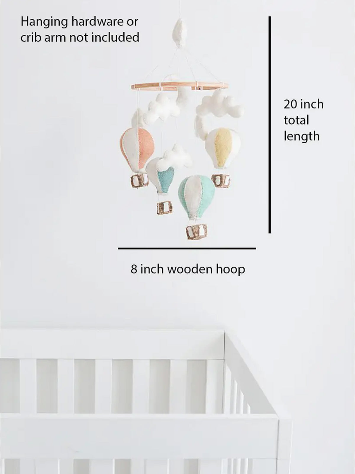 Hot Air Balloon Crib Mobile Baby : Nursery : Mobile Nivas Hot Air Balloon Crib Mobile for Baby | Colored Organics®