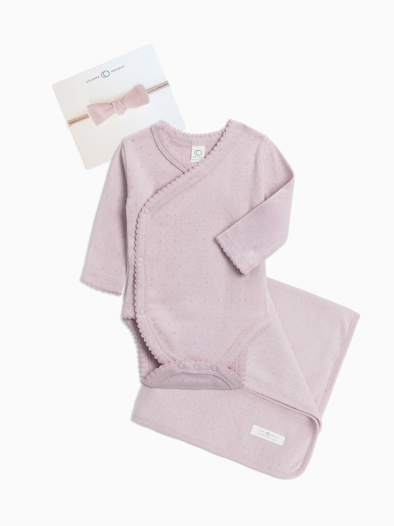 Pointelle Kimono Bodysuit Baby Bundle