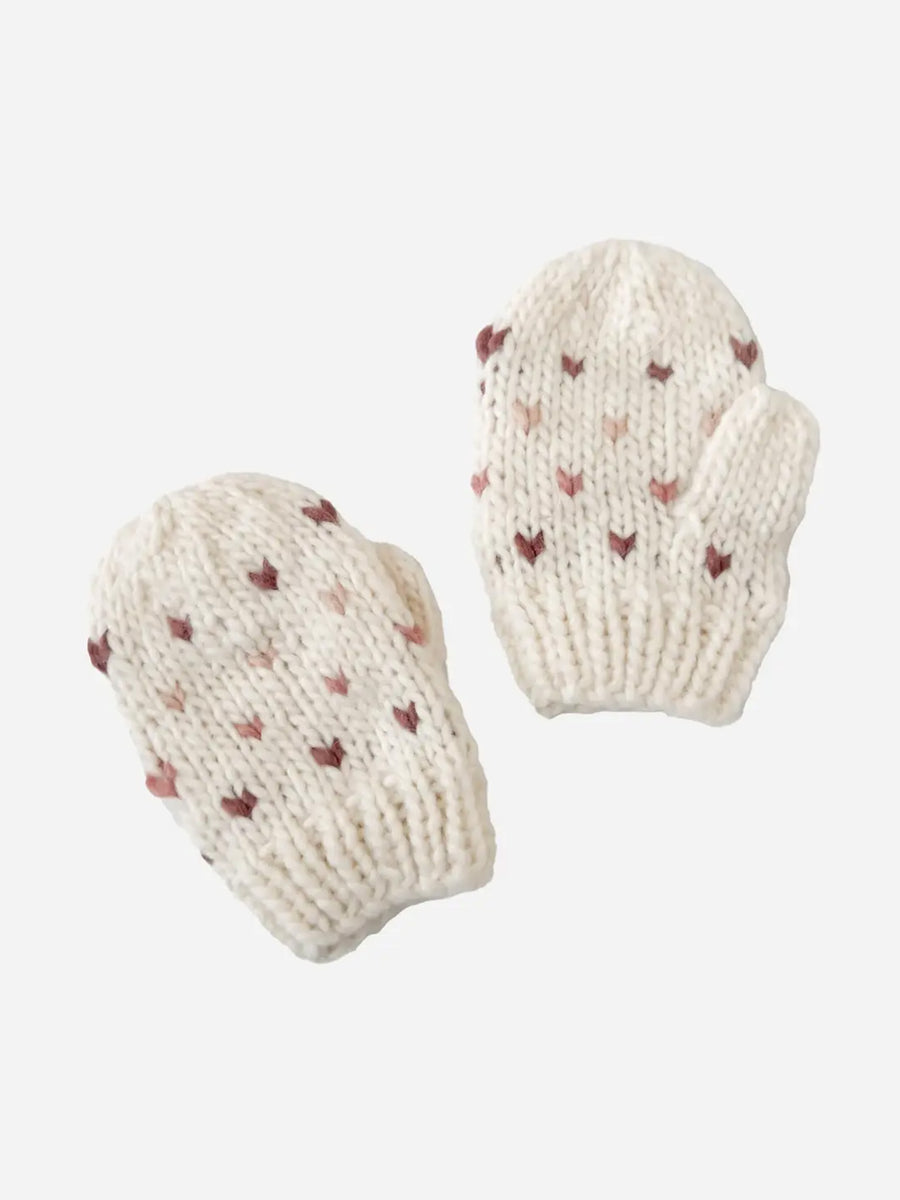 Hearts Knit Mittens Baby-Kids : Accessories : Mittens Blueberry Hill Hearts Knit Mittens for Babies and Kids | Colored Organics®