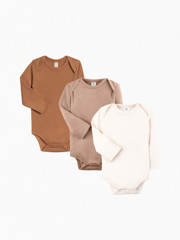 3-Pack Classic Long Sleeve Bodysuit Bundle Baby : Virtual Bundle : Bodysuits Colored Organics Organic Baby Classic Bodysuit Bundle - Long Sleeve