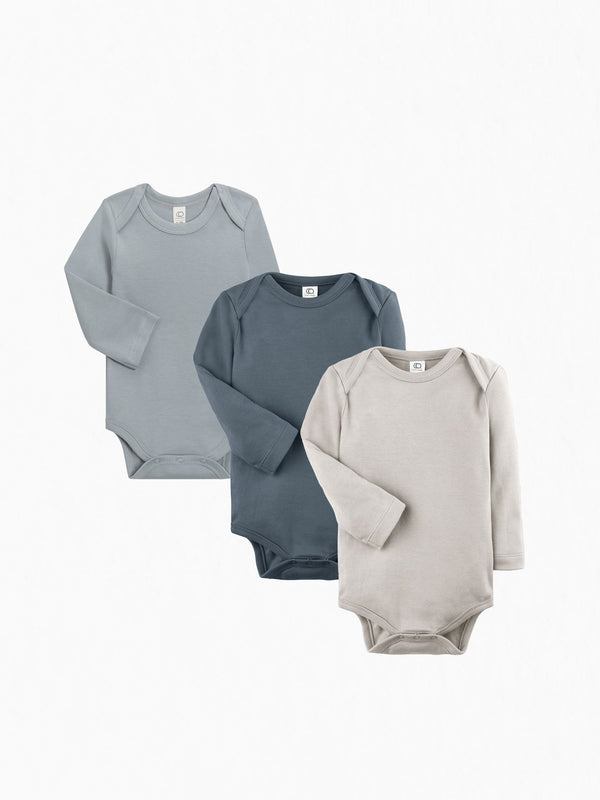 3-Pack Classic Long Sleeve Bodysuit Bundle Baby : Virtual Bundle : Bodysuits Colored Organics 3-Pack Organic Long Sleeve Bodysuits | Colored Organics®