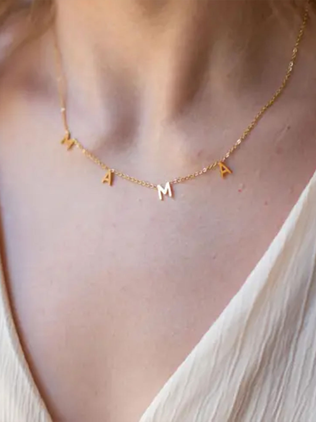 Gold MAMA Necklace Parent : Accessories The Vintage Sparrow Gold MAMA Necklace for Babies and Kids | Colored Organics®