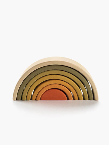 Wooden Mini Rainbow Stacker Baby-Kids : Toys : Blocks SABO concept Wooden Mini Rainbow Stacker Toy | Colored Organics®