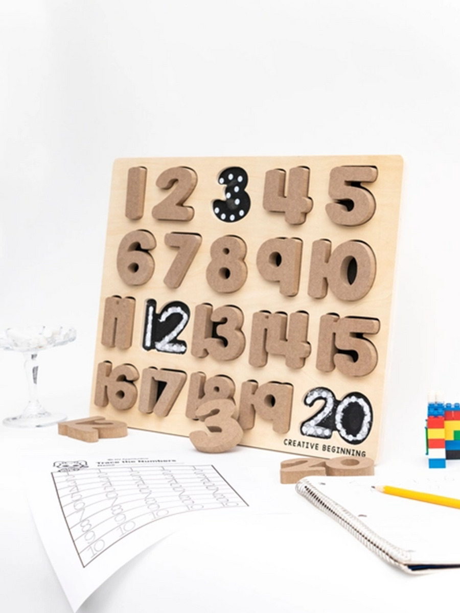Number Chalkboard Puzzle Baby-Kids : Toys : Learning : Wooden Creative Beginning 