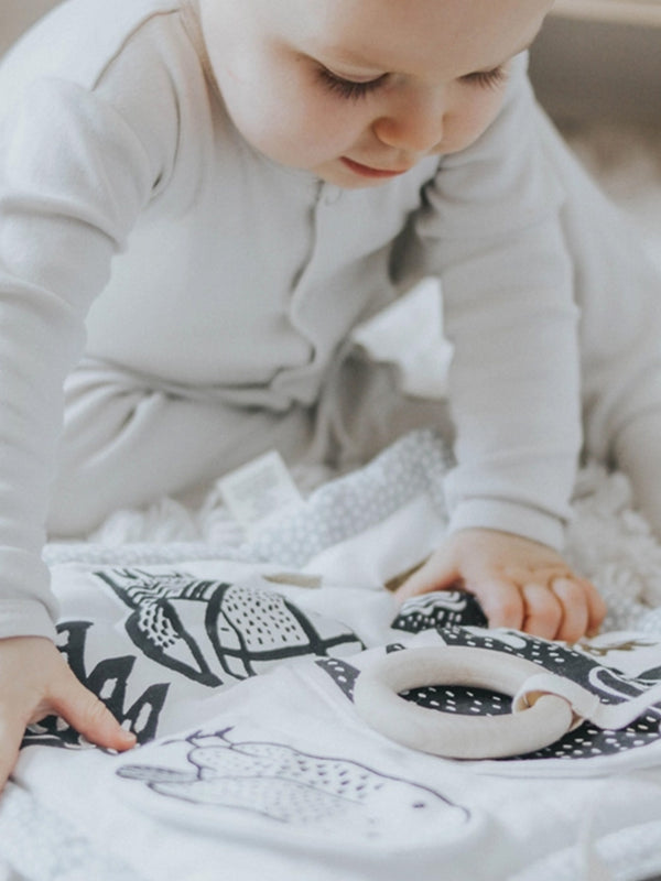 Organic Activity Pad Baby : Toys : Plush + Crinkle Wee Gallery Organic Cotton Baby Activity Pad | Colored Organics®
