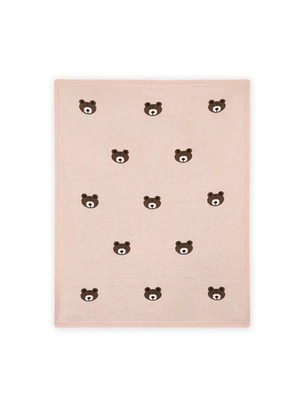 Organic Brown Bear Knit Baby Blanket