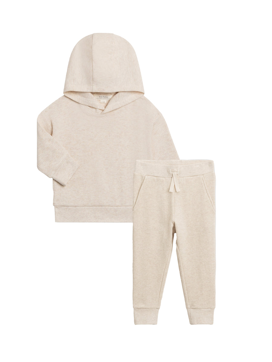 Organic 2-Piece Waffle Hoodie and Jogger Set