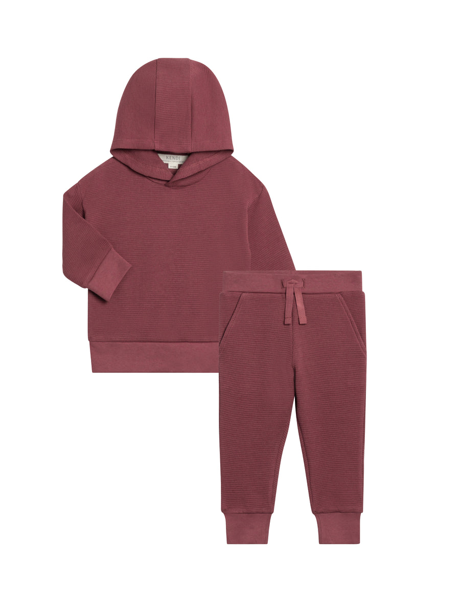 Organic 2-Piece Waffle Hoodie and Jogger Set