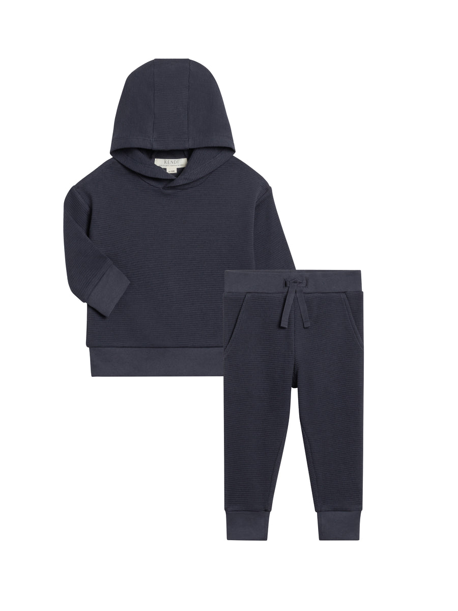 Organic 2-Piece Waffle Hoodie and Jogger Set Baby-Kids : Virtual Set : Bottoms : Joggers : Tops : Hoodies : Long Sleeves KENDI 