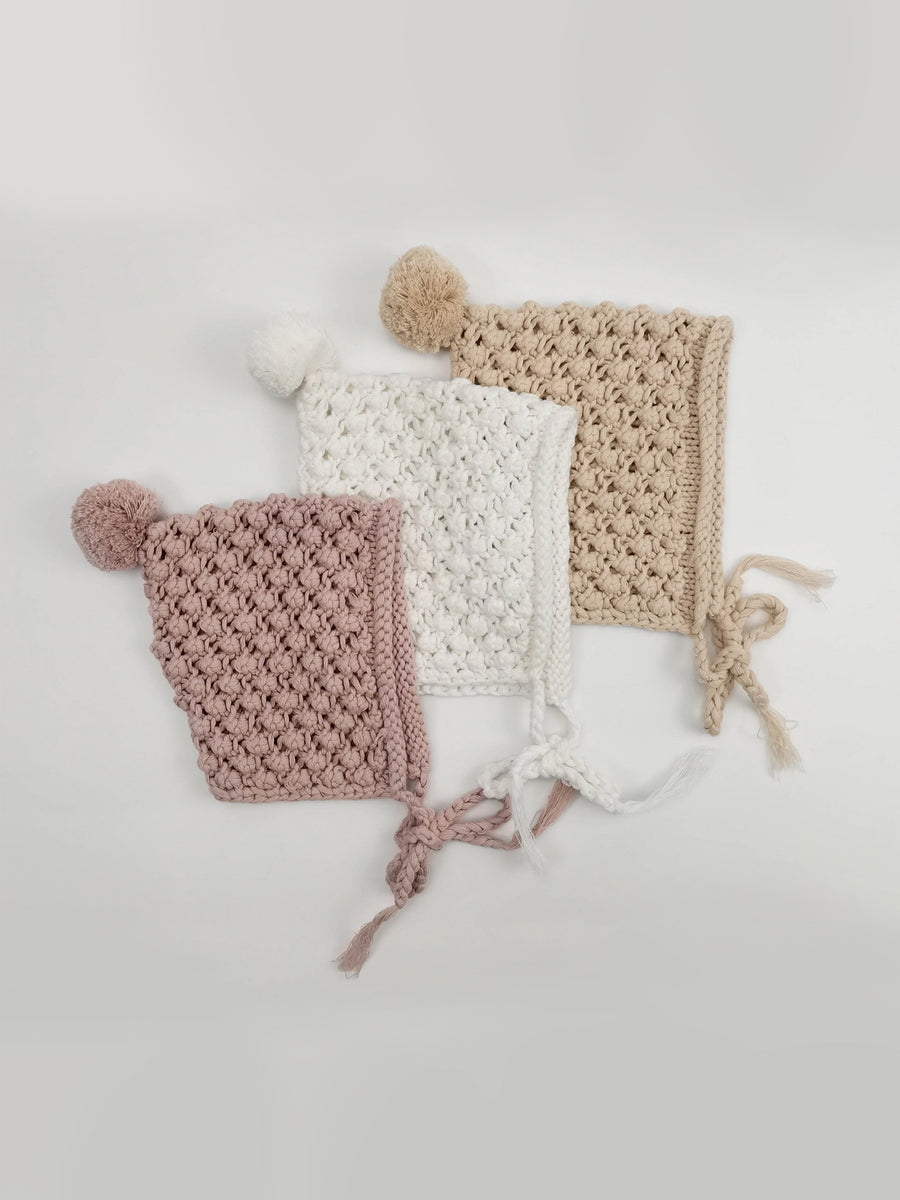 Organic Cotton Chunky Knit Bonnet Baby : Accessories : Hats Luna + Luca 