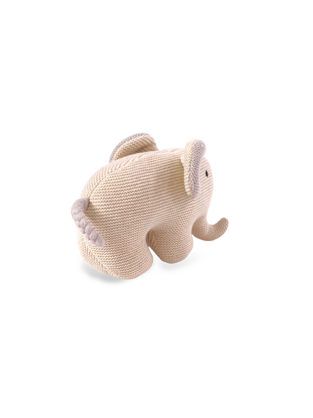 Organic Cotton Elephant Knit Stuffed Animal Toy Baby-Kids : Toys : Plush-Crinkle Viverano Organic Cotton Elephant Knit Stuffed Animal Toy