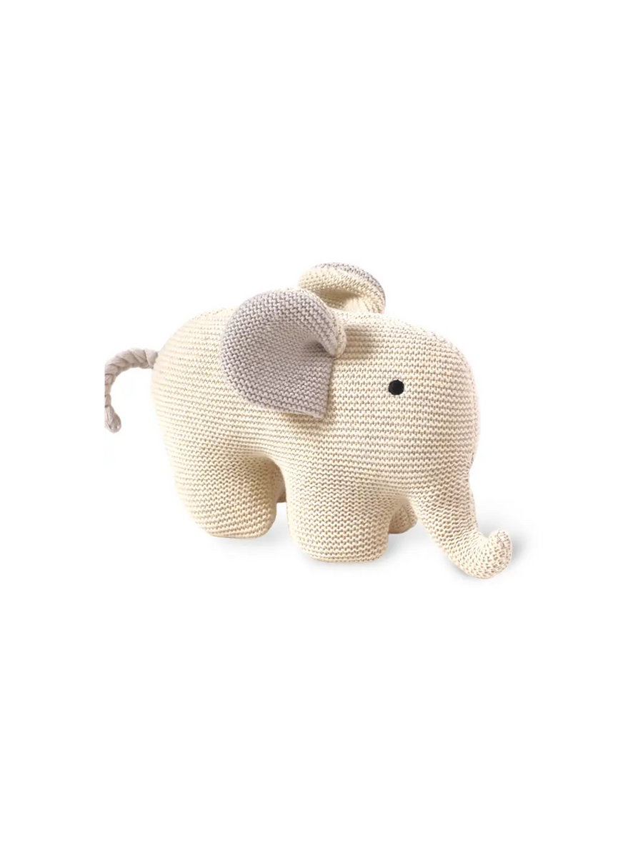 Organic Cotton Elephant Knit Stuffed Animal Toy Baby-Kids : Toys : Plush + Crinkle Viverano 