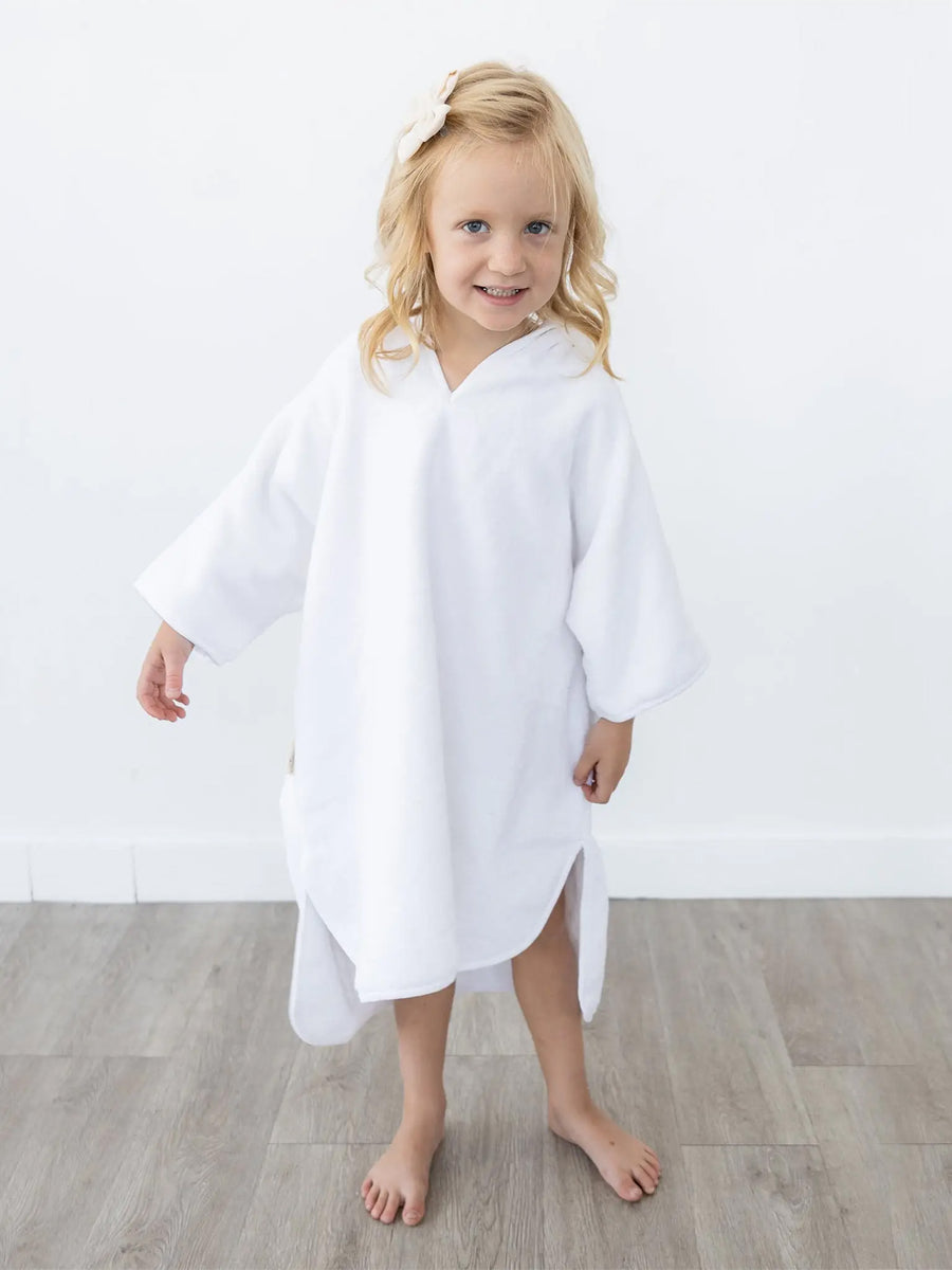 Organic Cotton Hooded Poncho Cover-Up