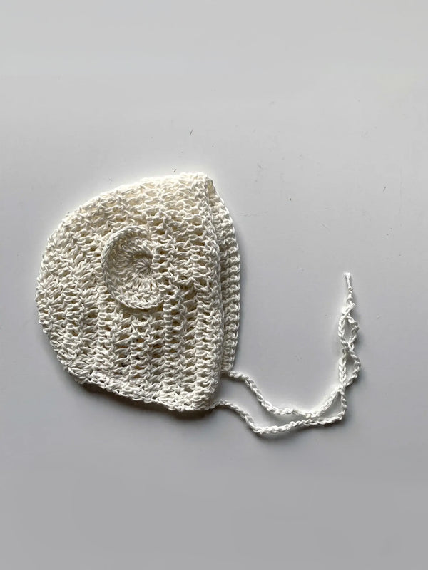 Organic Cotton Knit Bear Bonnet