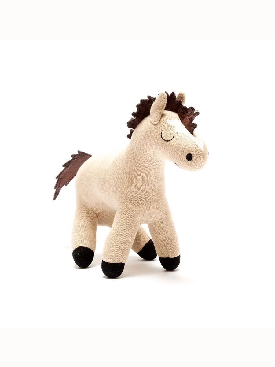 Organic Cotton Knitted Horse Baby : Toys : Plush-Crinkle Best Years Ltd Organic Cotton Knitted Horse