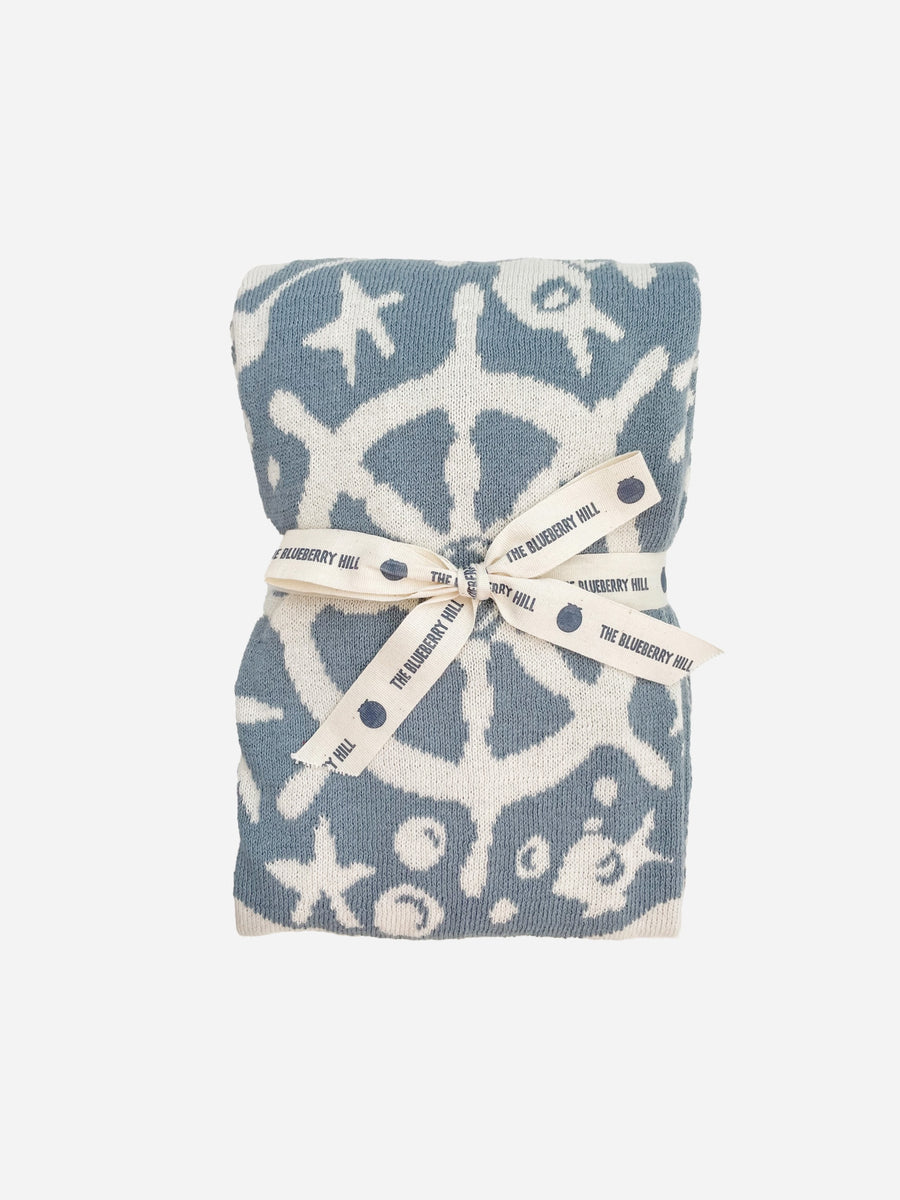 Organic Cotton Nautical Blanket Baby :Nursery :Bedding :Blankets The Blueberry Hill 