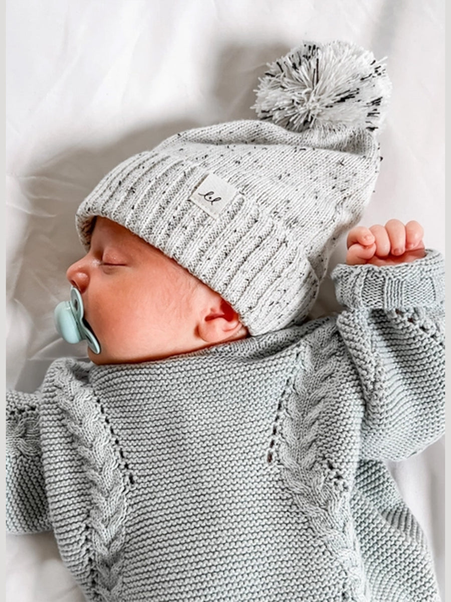 Organic Cotton Pom Beanie Hat Baby : Accessories : Hats Luna + Luca 