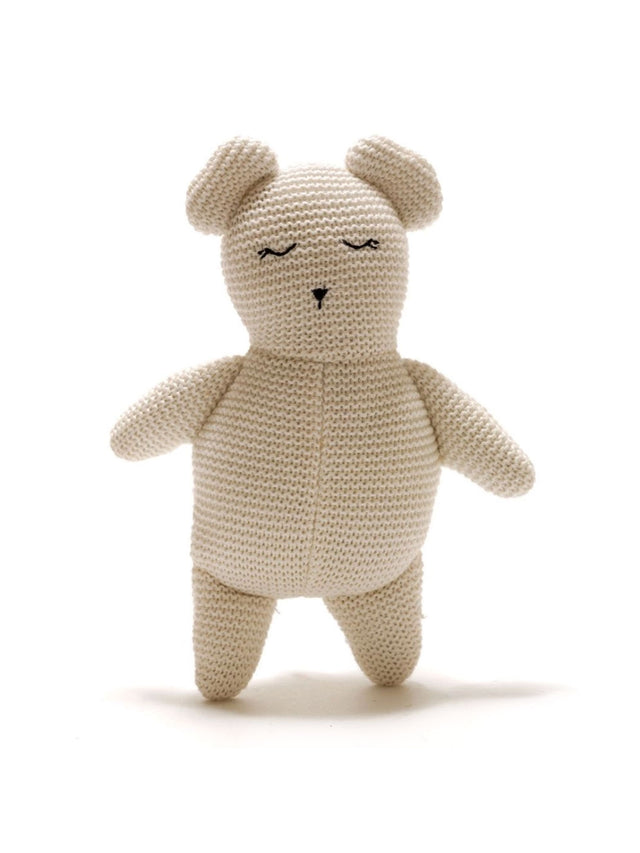 Organic Cotton Knitted Teddy Bear Baby-Kids :Toys :Plush + Crinkle Best Years Ltd 