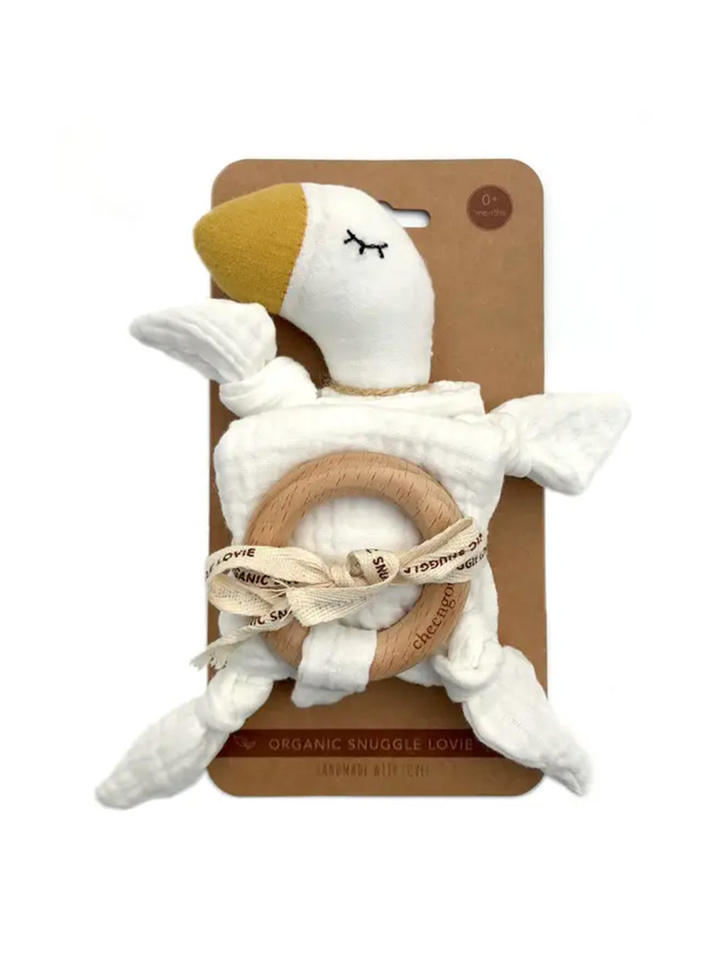 Organic Snuggle Lovie Blanket - Goose Baby : Toys : Plush + Crinkle Cheengoo Organic Snuggle Lovie Blanket - Goose | Colored Organics®