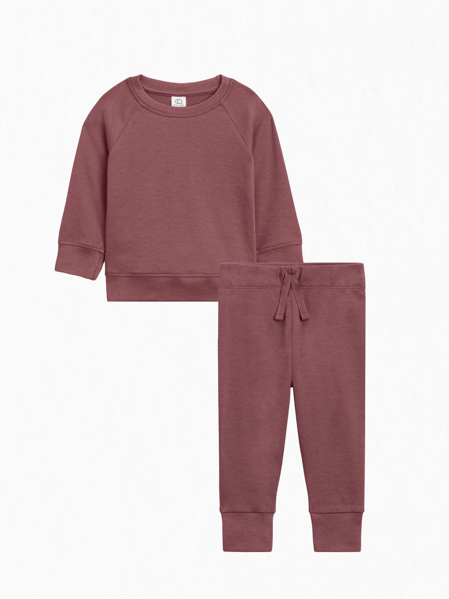 2-Piece Organic Pullover and Pants Set Baby-Kids : Virtual Set Colored Organics 