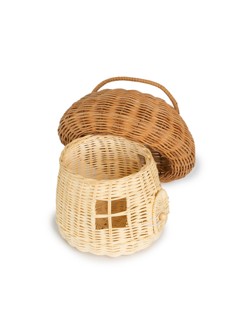Woven Basket with Handle, Vietnam Traditional Handmade Rattan