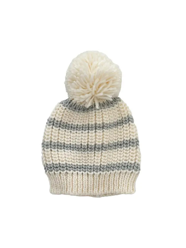 Rib Knit Stripe Hat