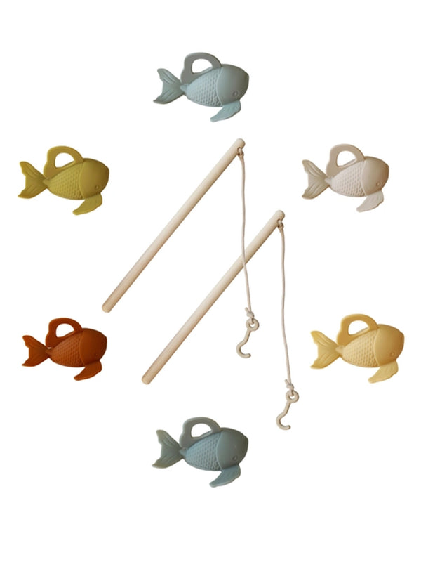 Silicone and Wood Fishing Play Set Baby : Toys : Wooden : Learning Marlowe & Co 