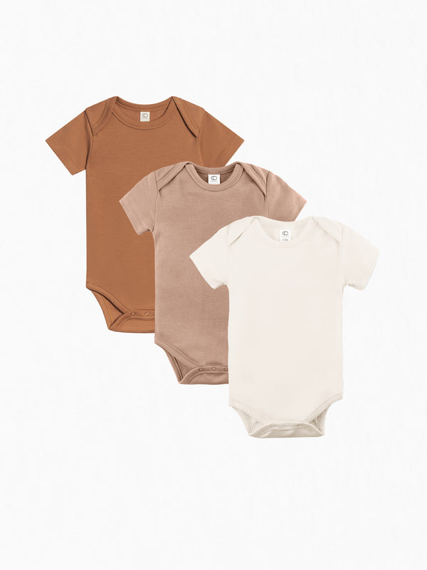 3-Pack Classic Short Sleeve Bodysuit Bundle Baby : Virtual Bundle : Bodysuits Colored Organics Organic Baby Classic Bodysuit Bundle - Short Sleeve