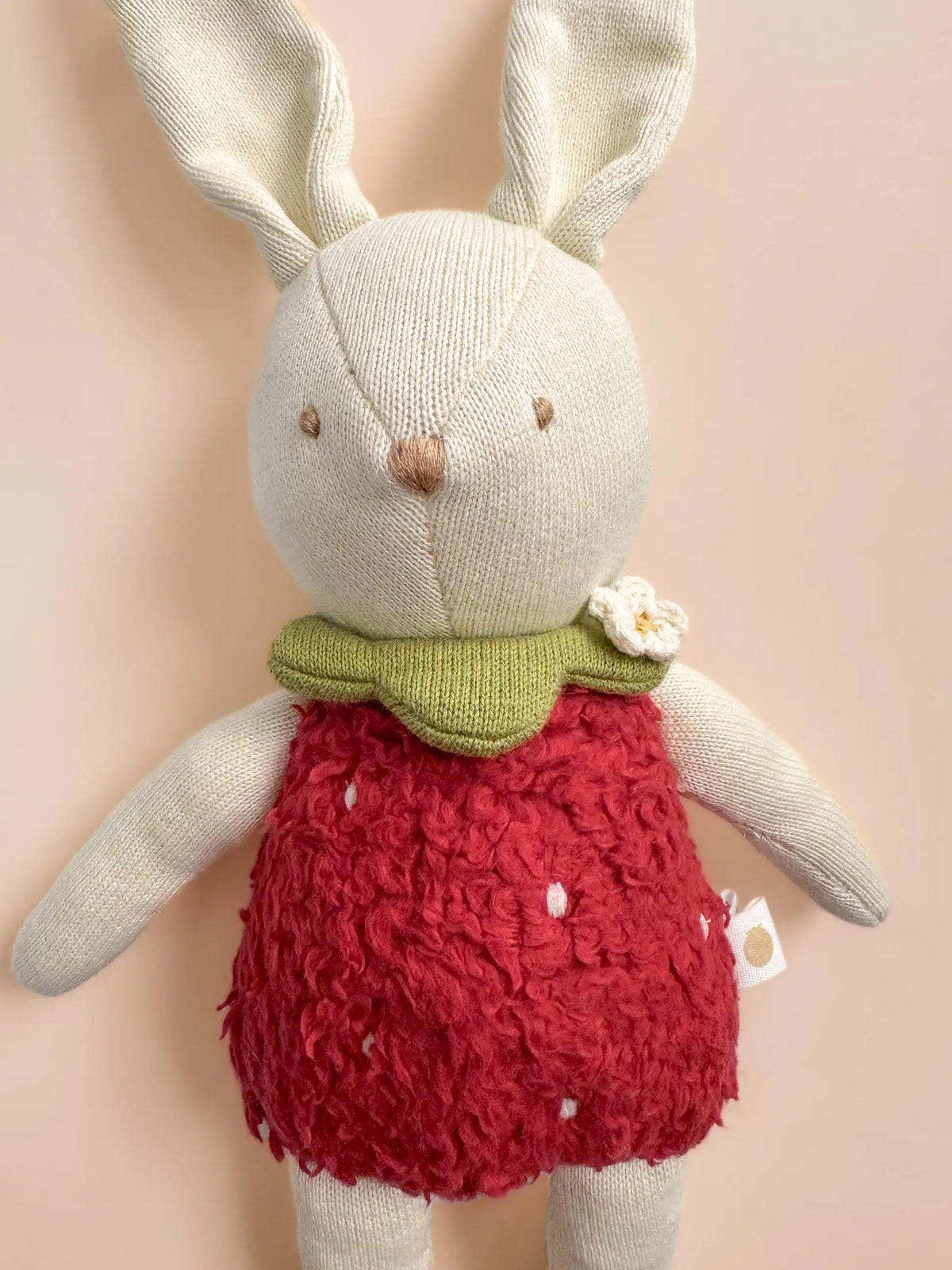 Strawberry Bunny Plushie Baby-Kids : Toys : Plush + Crinkle Blueberry Hill Organic Cotton Strawberry Bunny Plushie | Colored Organics®