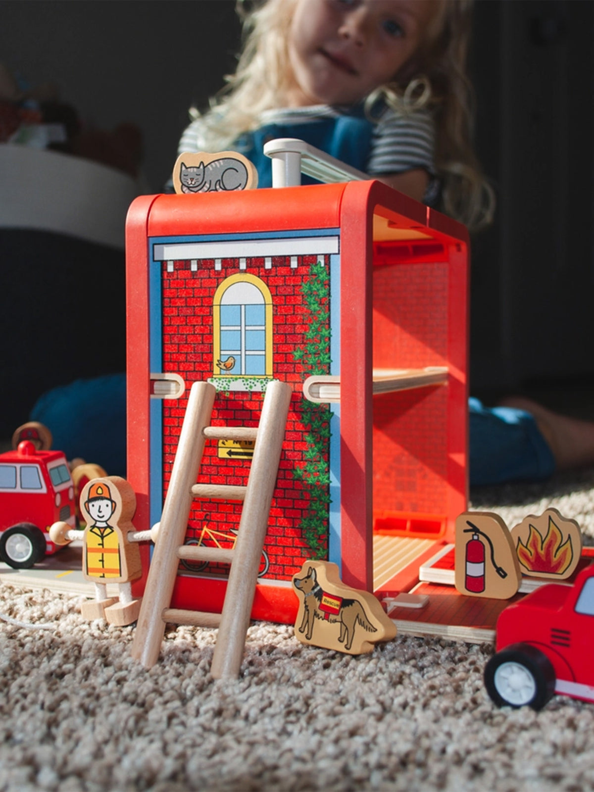 Suitcase Play House | Firehouse Baby-Kids : Toys : Pretend Play Jack Rabbit Creations Suitcase Play House | Firehouse for Baby | Colored Organics®