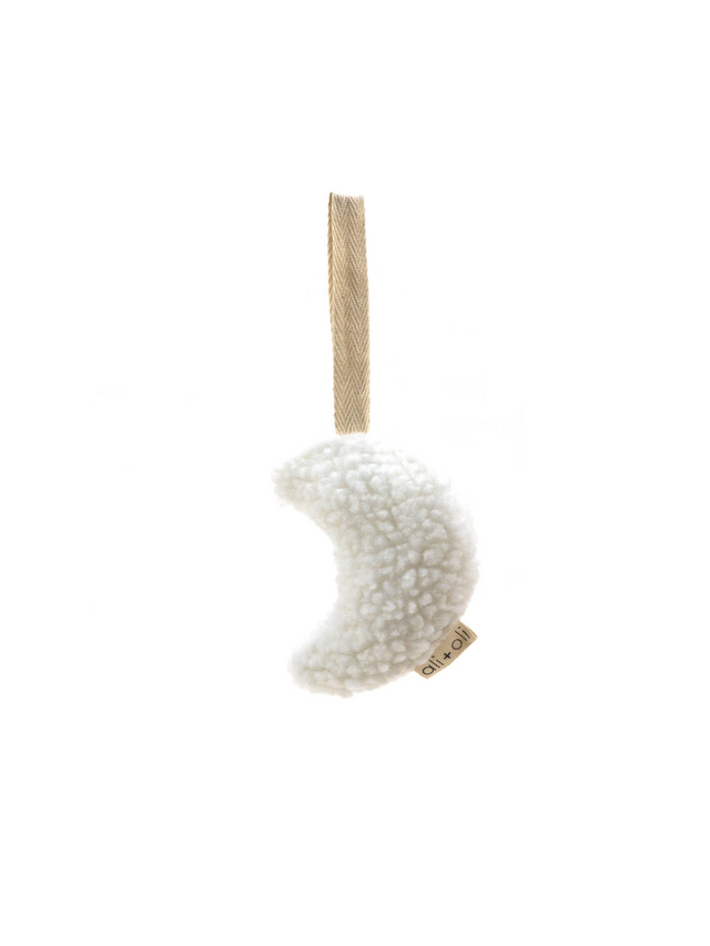 Teddy Plush Moon Pacifier Holder Baby :Gear :Pacifiers + Clips Ali + Oli 