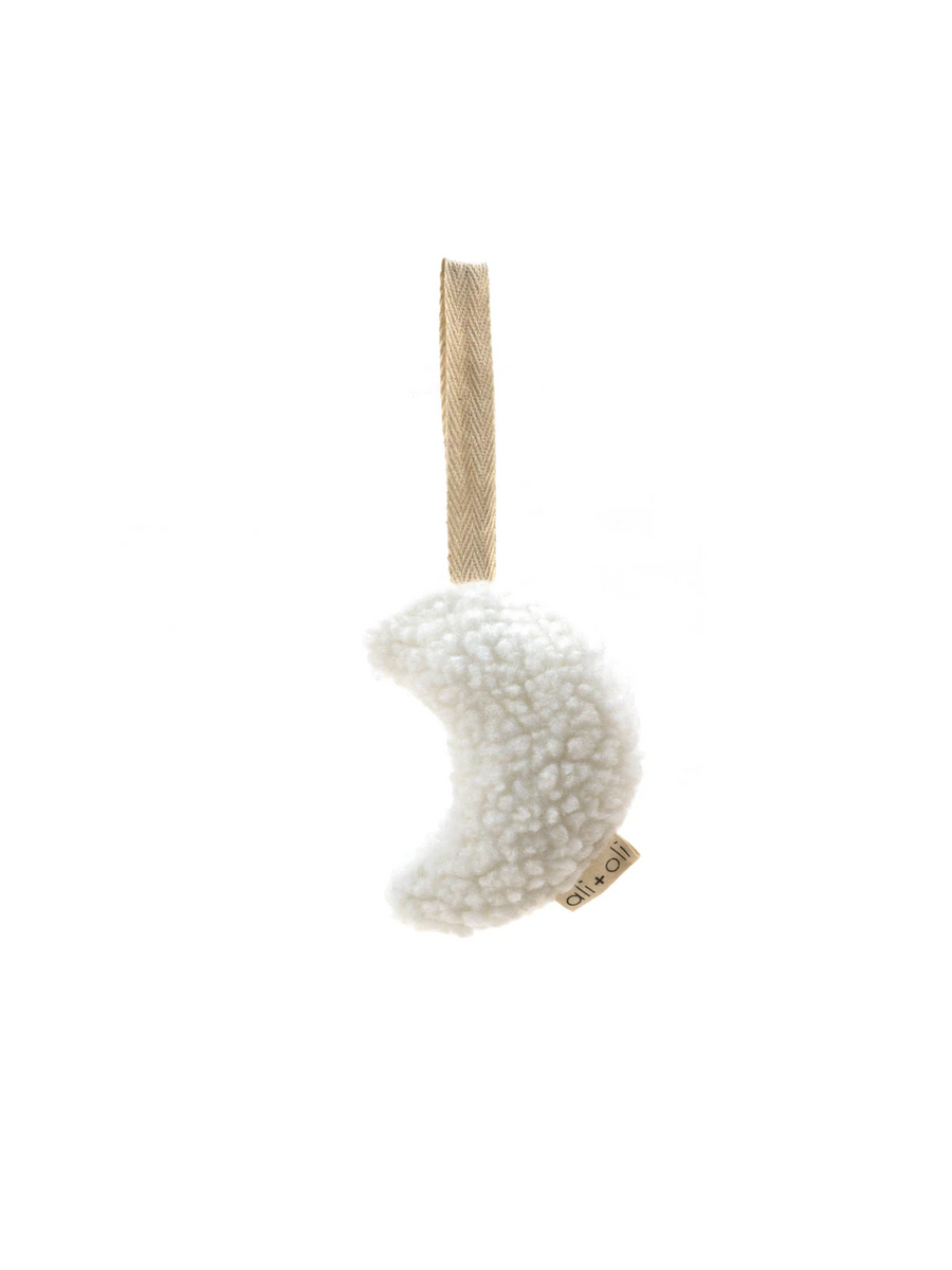 Teddy Plush Moon Pacifier Holder Baby :Gear :Pacifiers + Clips Ali + Oli 
