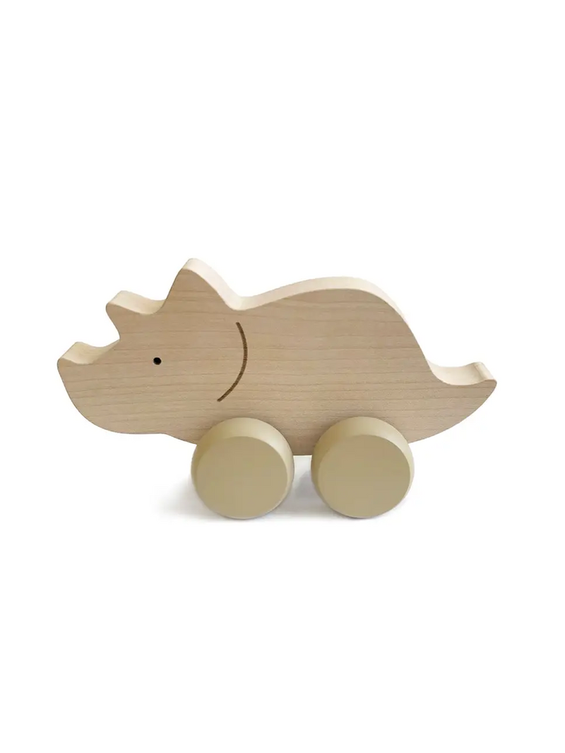 Triceratops Wooden Push Toy