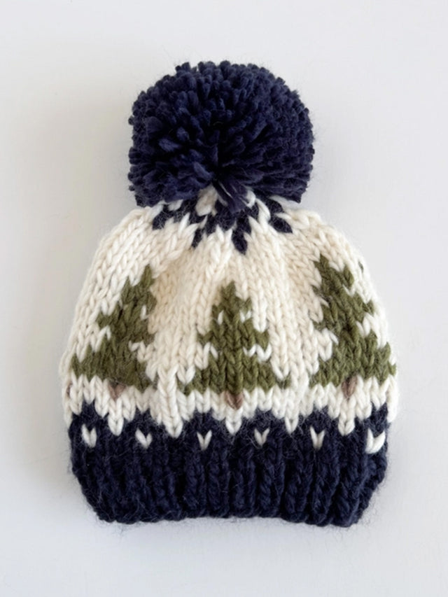 Winter Trees Pom Beanie Hat