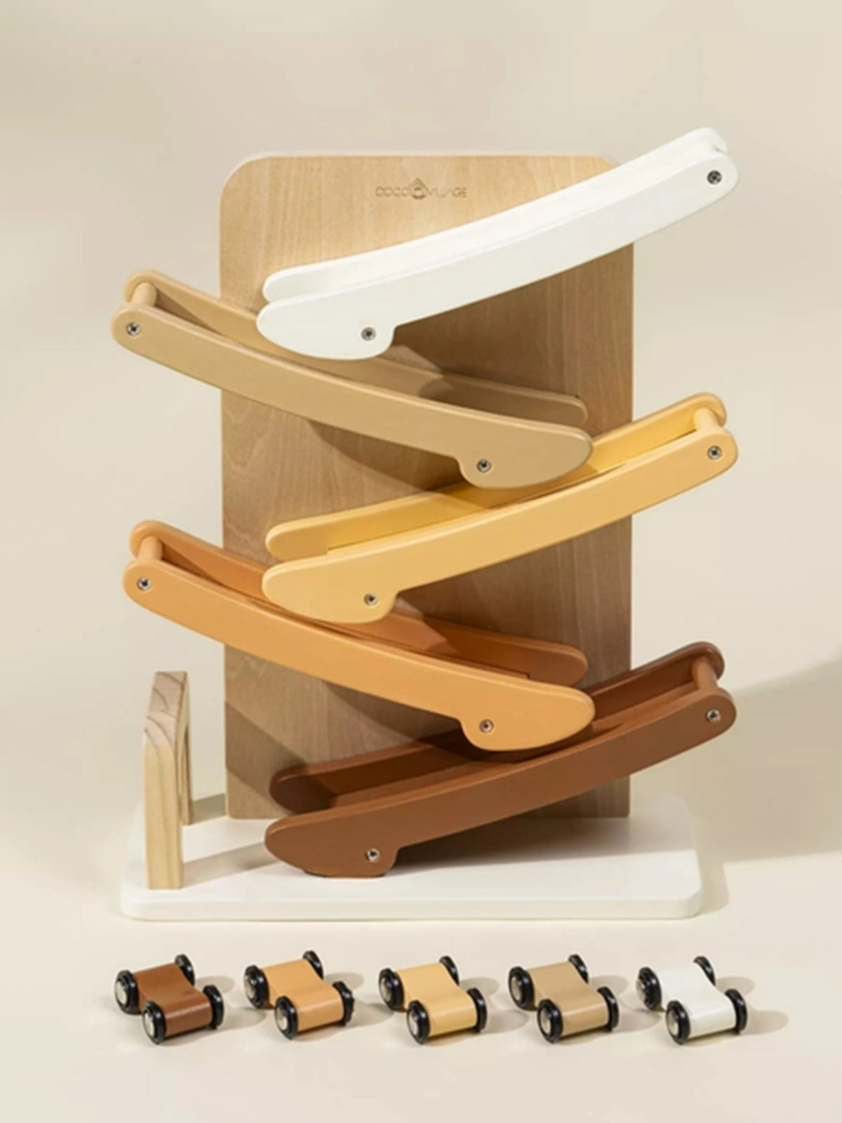 Wooden Car Glider Track Baby-Kids : Toys : Push + Pull Coco Village Wooden Car Glider Track for Baby | Colored Organics®