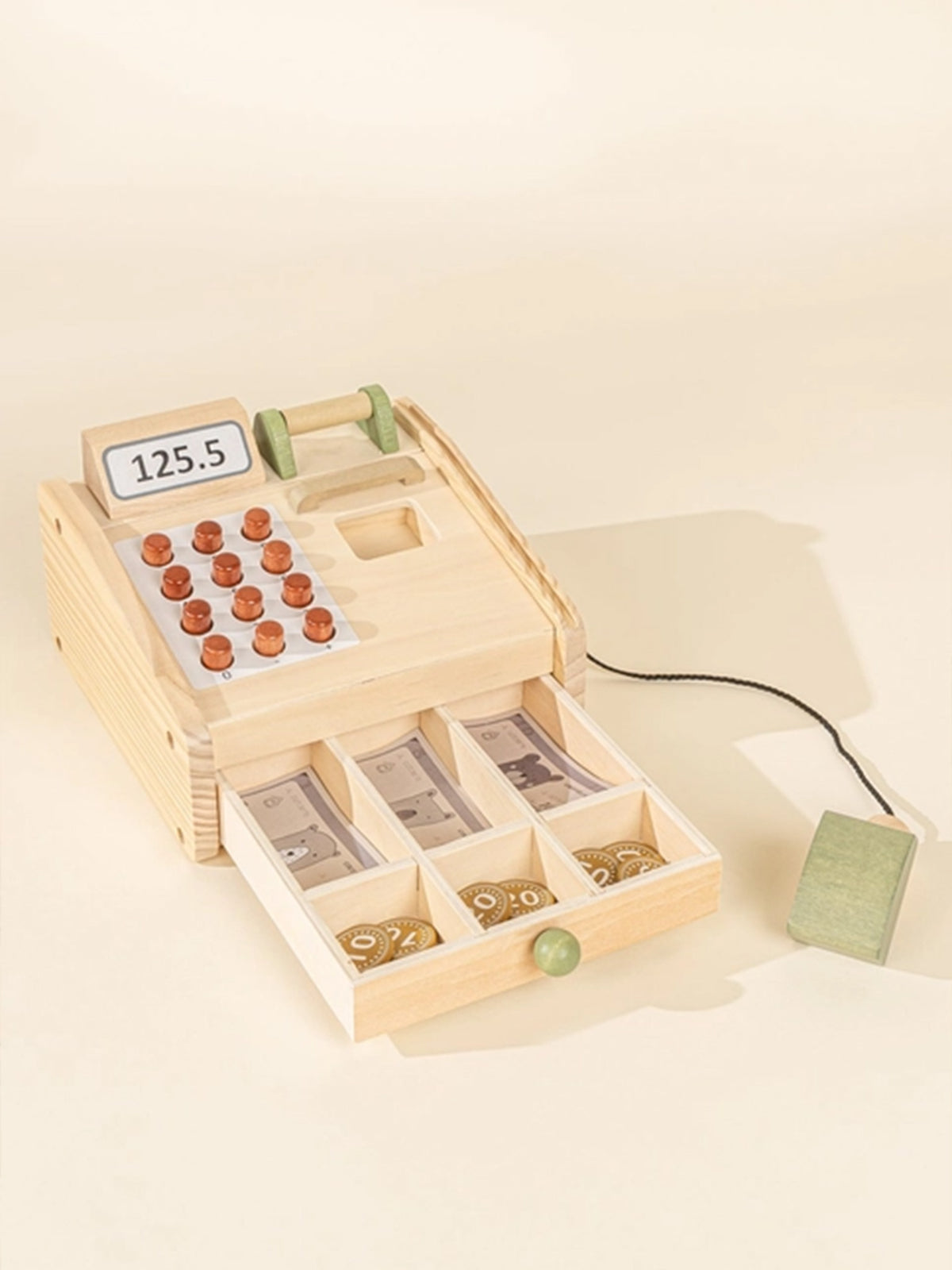 Wooden Cash Register Play Set Baby-Kids : Toys : Pretend Play Coco Village Wooden Toy Cash Register Play Set | Colored Organics®