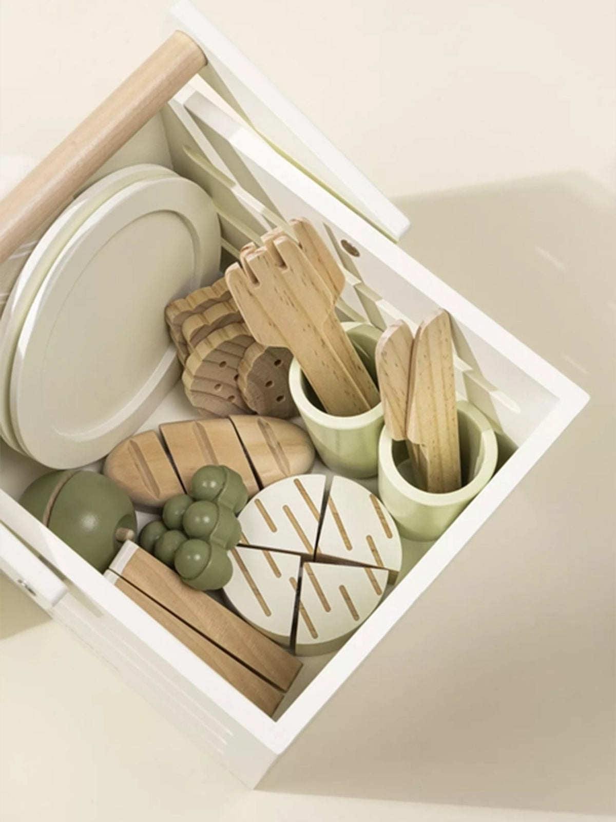 Wooden Picnic Playset Baby-Kids : Toys : Pretend Play Coco Village Wooden Picnic Playset Baby for Kids | Colored Organics®