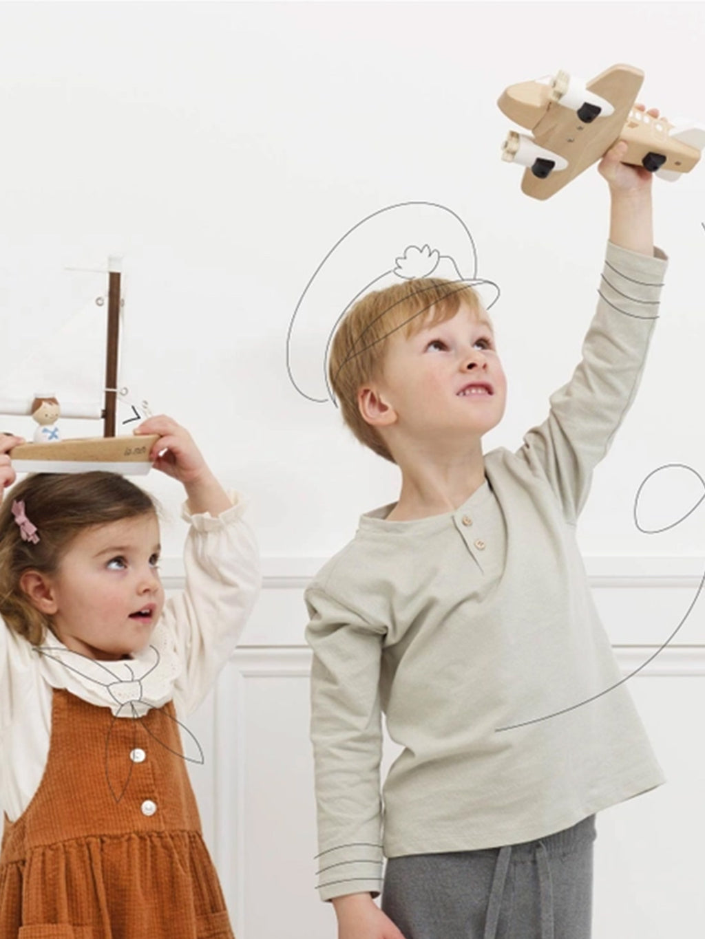 Wooden Toy Plane Kids : Toys : Push + Pull Le Toy Van, Inc. Wooden Toy Plane, Commercial Jet | Colored Organics®