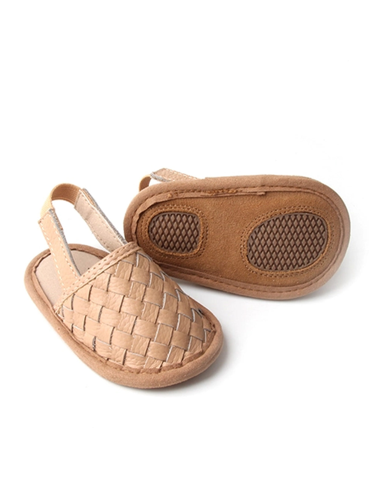 Woven Leather Baby Sandals Latte XS (0-6M)