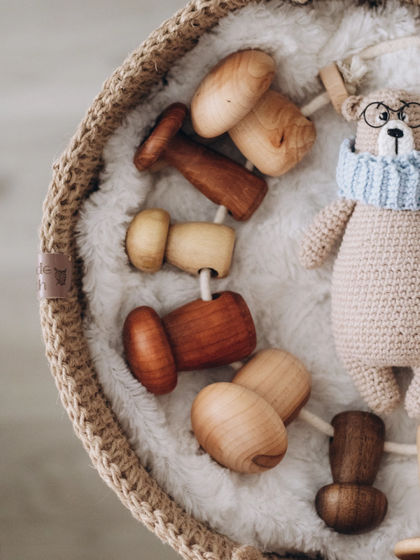 Wooden Mushrooms Lacing Toy