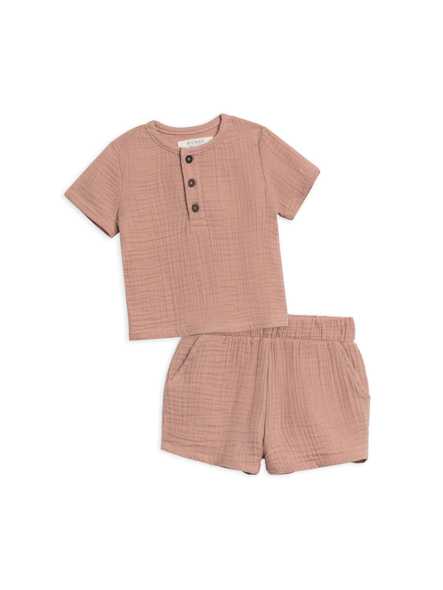 Organic Muslin Shirt and Shorts Set