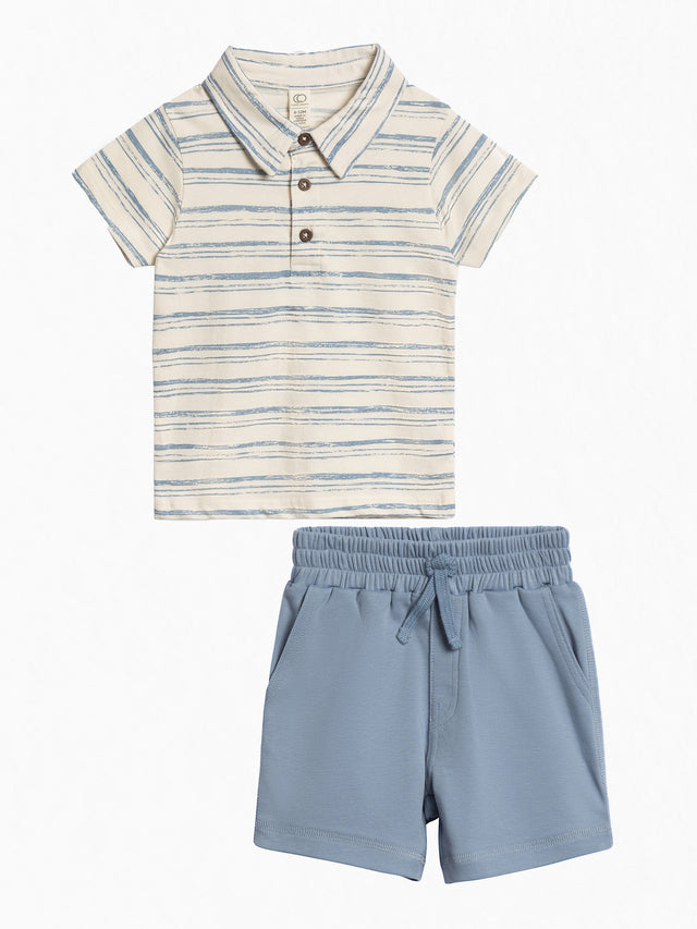 Organic 2 Piece Polo and Shorts Set Baby-Kids : Virtual Set : Bottoms : Shorts : Tops : Shirts : Short Sleeves Colored Organics 