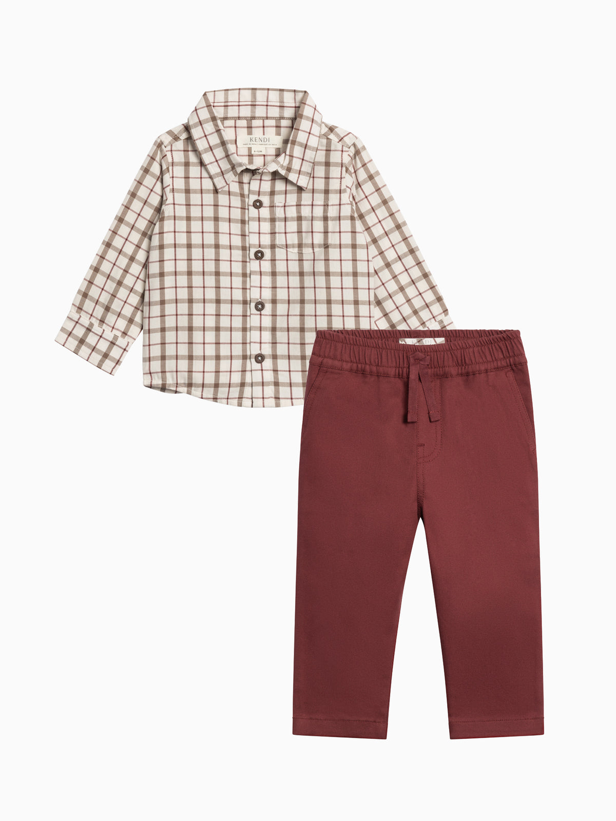 Organic Boy Winter Gingham Set Baby-Kids : Virtual Set KENDI by Colored Organics Organic Girls Muslin Bundle for Baby | Colored Organics®