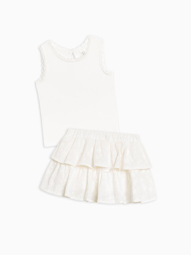 Organic Girl Tank and Eyelet Skirt Set