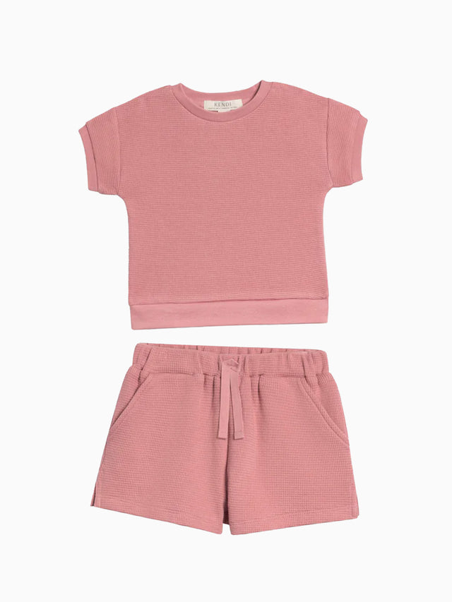 Organic 2 Piece Waffle Tee and Shorts Set Baby-Kids : Virtual Set : Bottoms : Shorts : Tops : Shirts : Short Sleeves Colored Organics 